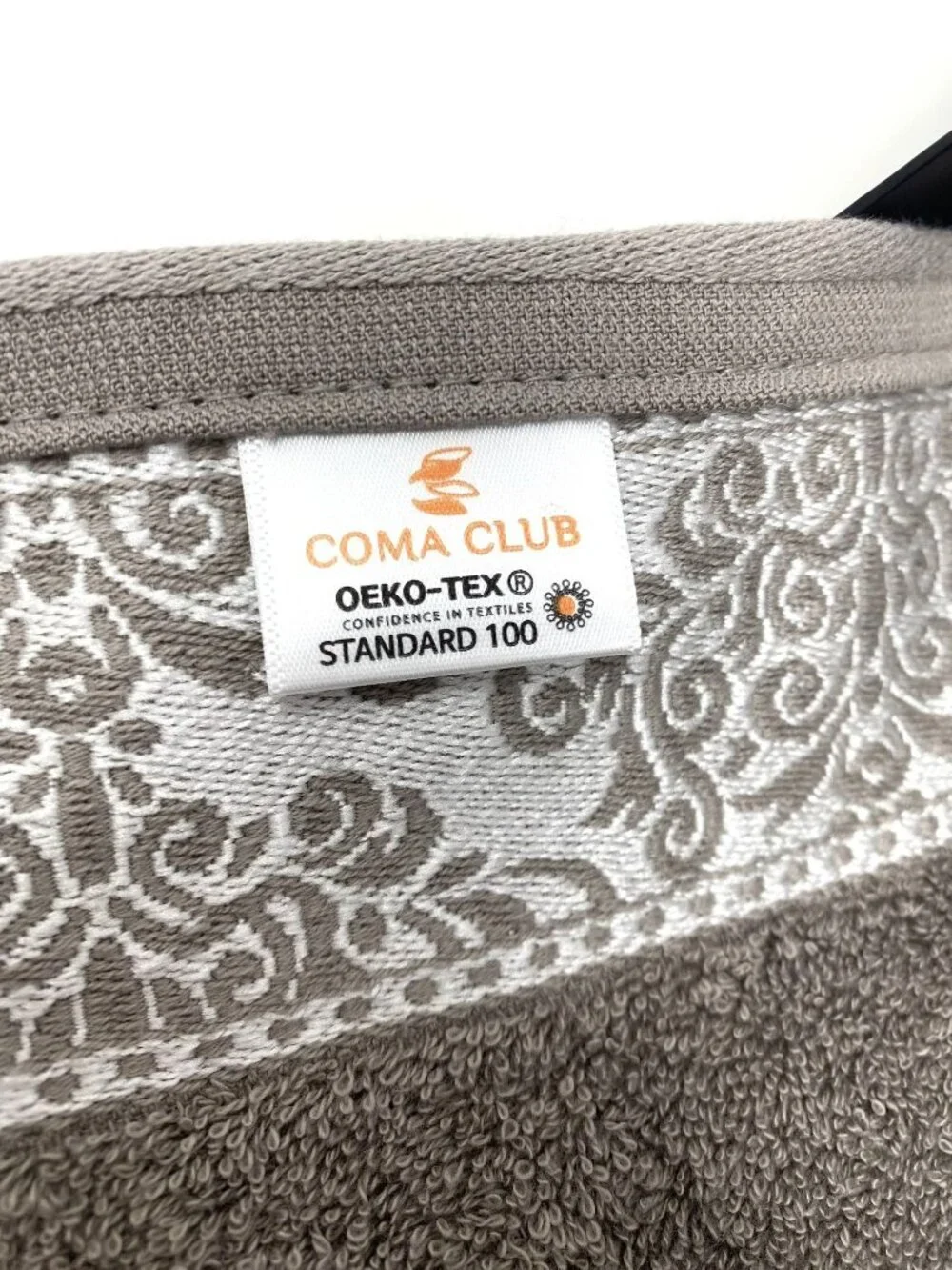 Korean Coma Club Decorative 2 Hand Towels White Grey Embroidered